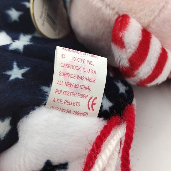 Ty Original Beanie Baby Lot Spangle & Lefty 2000 1999 Plush with Tags Democrat - Picture 7 of 7